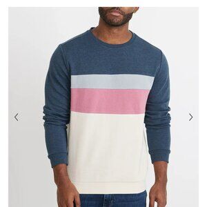 Marine Layer Jordan Sweatshirt in Navy/Natural Colorblock, Sz L, Rare Item/Size!